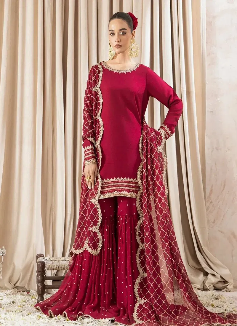 5867 By Jn Faux Georgette Thread With Sequnce Readymade Suits Wholesale Clothing Distributors In India